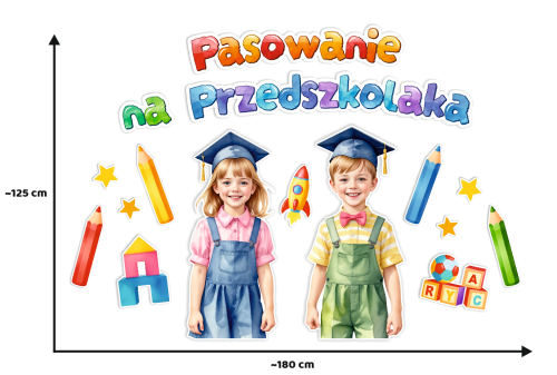 Dekoracja - Pasowanie na Przedszkolaka - wzór 4 (rozmiar XXL)