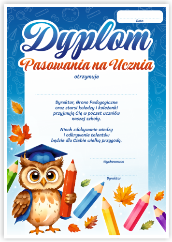 Dyplom: Pasowania na Ucznia (wzór 50)