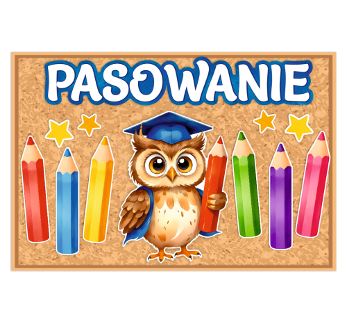Dekoracja - Sowa w birecie - Pasowanie (~A3, jednostronna)