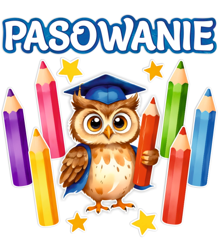 Dekoracja - Sowa w birecie - Pasowanie (~A3, jednostronna)
