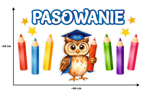 Dekoracja - Sowa w birecie - Pasowanie (~A3, jednostronna)