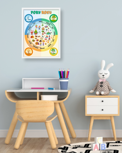 Plakat edukacyjny w ramce - PORY ROKU (format 30x40cm)