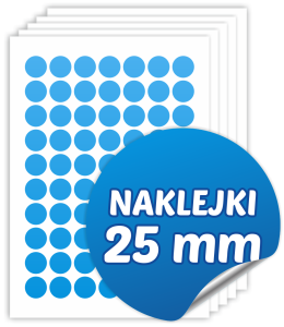 Naklejki na zamówienie (okrągłe, 25mm , na arkuszach)