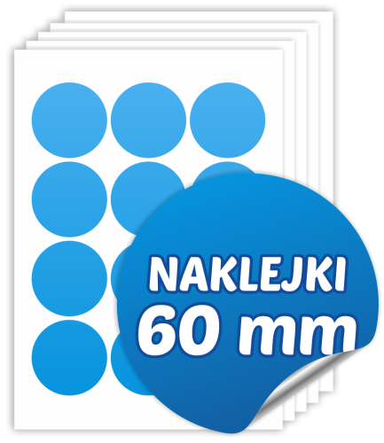Naklejki na zamówienie (okrągłe, 60mm , na arkuszach)
