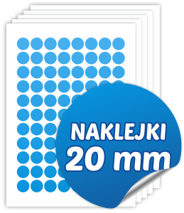 Naklejki na zamówienie (okrągłe, 20mm , na arkuszach) 
