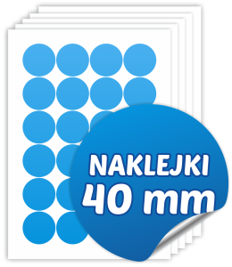 Naklejki na zamówienie (okrągłe, 40mm , na arkuszach)