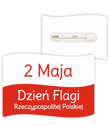 Papierowa flaga - 2 maja Święto Flagi (50x35mm, z klipsem i agrafką)