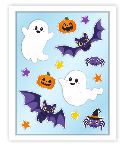 Dekoracja na okna - Halloween - wzór 1 (~A3, dwustronna)