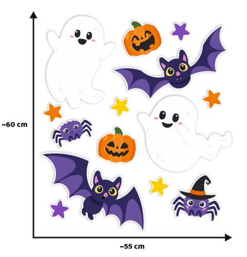 Dekoracja na okna - Halloween - wzór 1 (~A3, dwustronna)