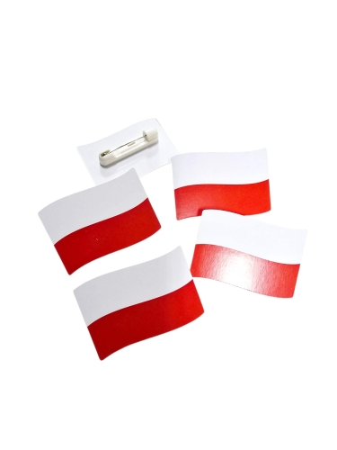 Papierowa flaga Polski przypinka agrafce