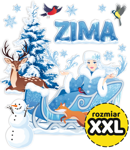 Dekoracja zimowa - Pani Zima - wzór 2 (rozmiar XXL)