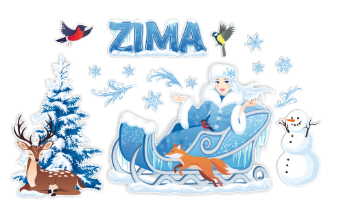 Dekoracja zimowa - Pani Zima - wzór 2 (rozmiar XXL)
