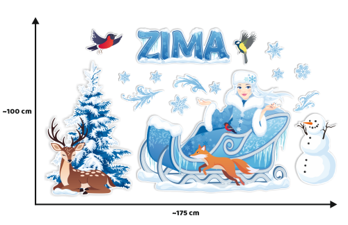 Dekoracja zimowa - Pani Zima - wzór 2 (rozmiar XXL)