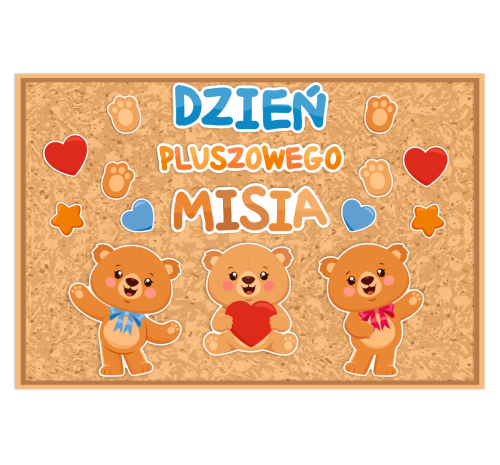 Dekoracja - Dzień Pluszowego Misia - wzór 2 (~A3, jednostronna)