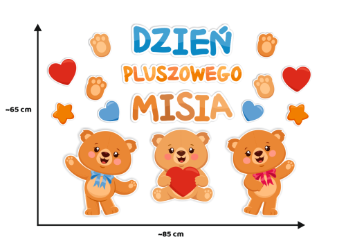 Dekoracja - Dzień Pluszowego Misia - wzór 2 (~A3, jednostronna)