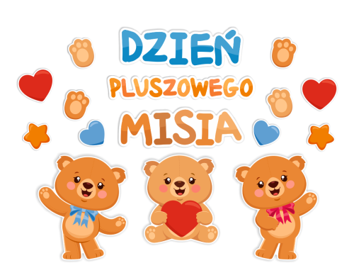 Dekoracja - Dzień Pluszowego Misia - wzór 2 (~A3, jednostronna)