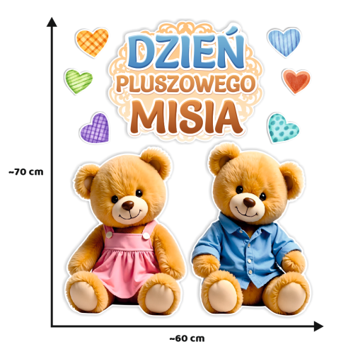 Dekoracja - Dzień Pluszowego Misia - wzór 3 (~A3, jednostronna)
