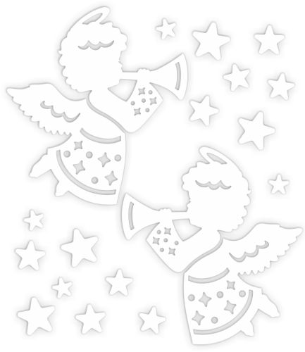 Dekoracja zimowa - Duże Białe Aniołki XL (~50x55 cm)