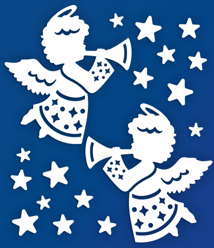 Dekoracja zimowa - Duże Białe Aniołki XL (~50x55 cm)