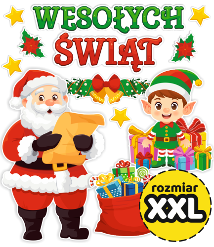 Dekoracja Świąteczna Boże Narodzenie - Wesołych Świąt (rozmiar XXL)