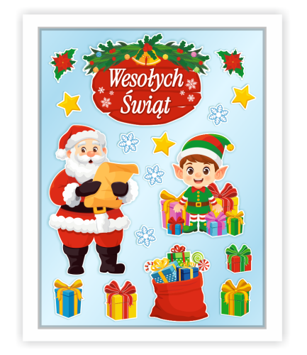 Dekoracja świąteczna - Wesołych Świąt - wzór 3 (~A3, dwustronna)