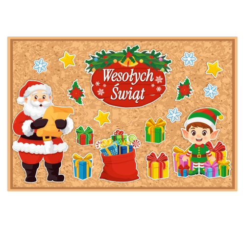 Dekoracja świąteczna - Wesołych Świąt - wzór 3 (~A3, dwustronna)
