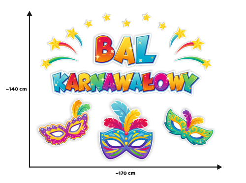 Dekoracja - Bal Karnawałowy - wzór 3 (rozmiar XXL)