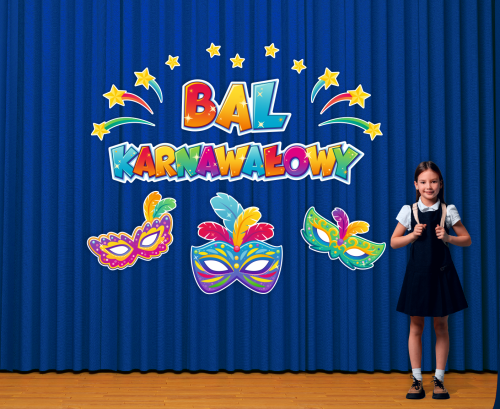 Dekoracja - Bal Karnawałowy - wzór 3 (rozmiar XXL)