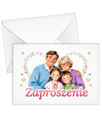 Koperta - ZAPROSZENIE - wzór 32 (biała, format C6)