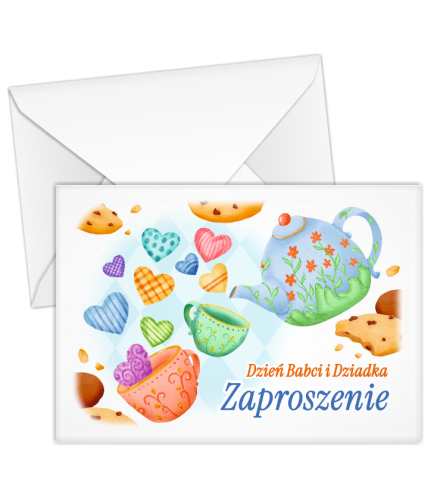 Koperta - ZAPROSZENIE - wzór 33 (biała, format C6)