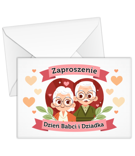 Koperta - ZAPROSZENIE - wzór 34 (biała, format C6)