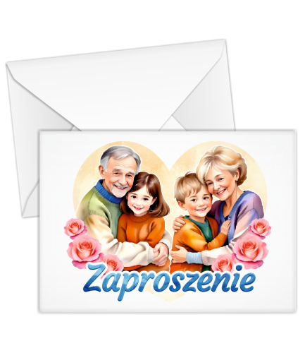 Koperta - ZAPROSZENIE - wzór 35 (biała, format C6)