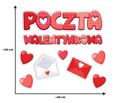 Dekoracja na Walentynki - POCZTA WALENTYNKOWA - wzór 3 (jednostronna)
