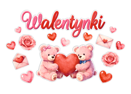 Dekoracja - Walentynki - wzór 2 (rozmiar XXL)