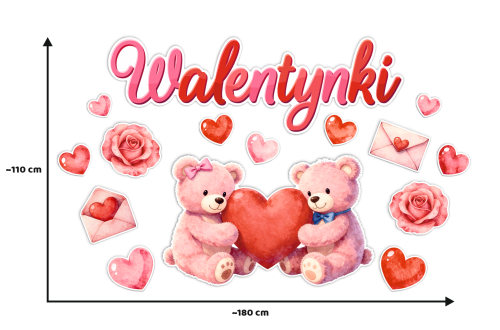 Dekoracja - Walentynki - wzór 2 (rozmiar XXL)