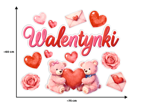 Dekoracja na Walentynki - wzór 4 (jednostronna)