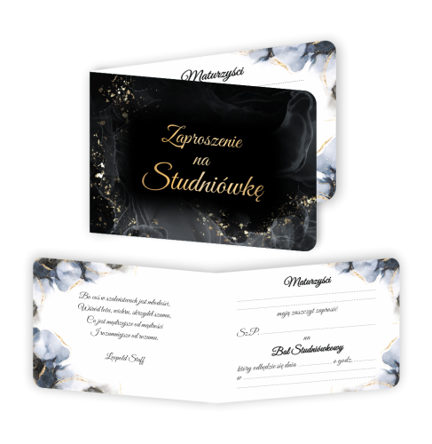 Zaproszenie: Studniówka - Bal Maturalny - wzór 3 (składane, format A6)