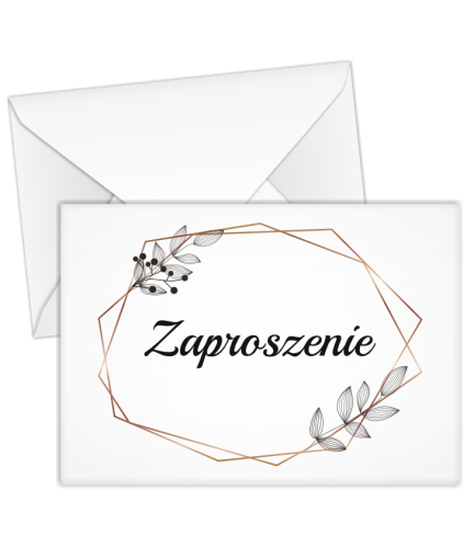 Koperta - ZAPROSZENIE - wzór 38 (biała, format C6)