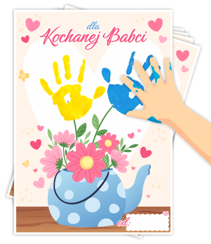 Plakaty kreatywne - Dzień Babci (format A3, zestaw 5 szt. )