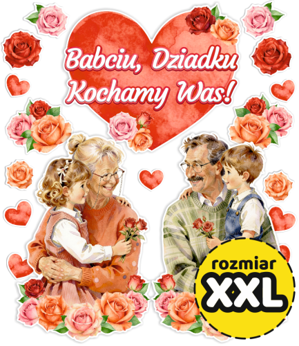 Dekoracja Dzień Babci i Dziadka - wzór 8 (rozmiar XXL)