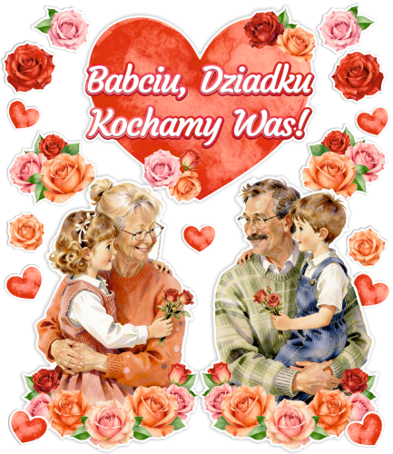 Dekoracja Dzień Babci i Dziadka - wzór 8 (rozmiar XXL)
