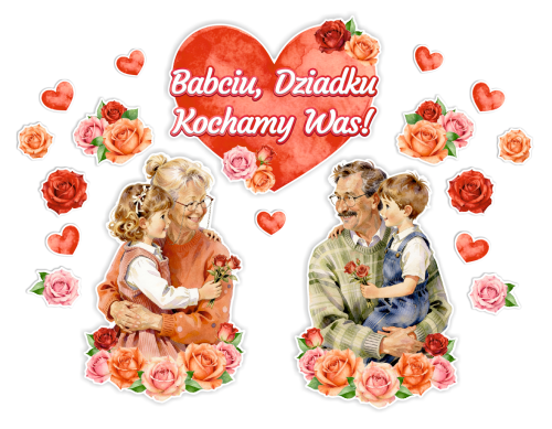 Dekoracja Dzień Babci i Dziadka - wzór 8 (rozmiar XXL)