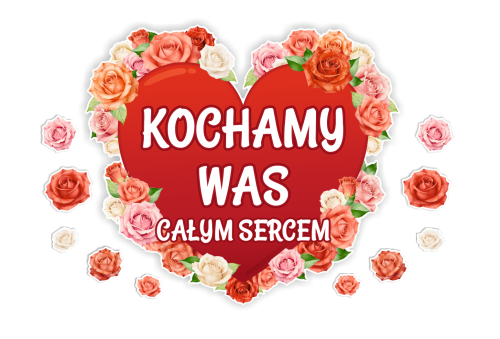 Dekoracja - Duże Serce - Kochamy Was (rozmiar XXL)