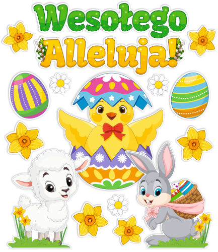 Dekoracja Wielkanocna - "Wesołego Alleluja" (jednostronna)