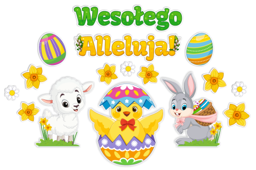 Dekoracja Wielkanocna - "Wesołego Alleluja" (jednostronna)