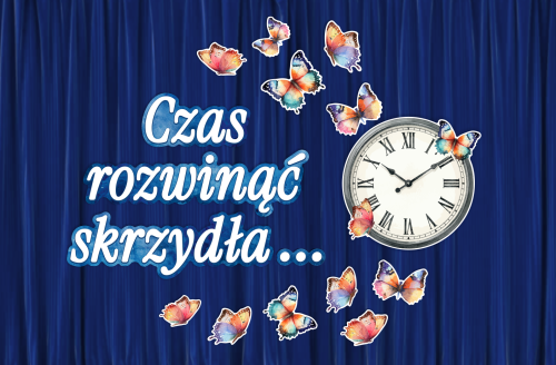 Dekoracja - Czas rozwinąć skrzydła... - ZEGAR (rozmiar XXL)