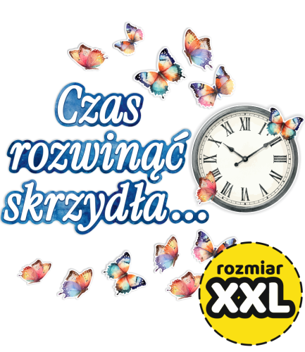 Dekoracja - Czas rozwinąć skrzydła... - ZEGAR (rozmiar XXL)
