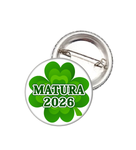 Przypinka CZTEROLISTNA KONICZYNA - MATURA (rozmiar 37mm)