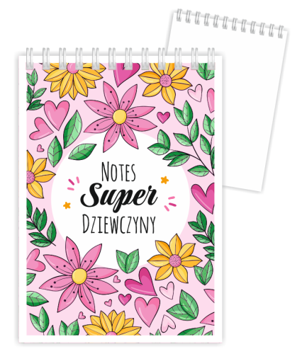 Notes SUPERDZIEWCZYNY - KWIATY - wzór 4 (A6)