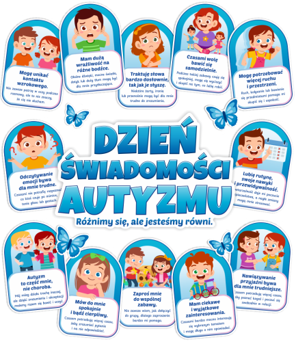 Dekoracja - AUTYZM - Dzień Świadomości Autyzmu - wzór 3 (jednostronna)